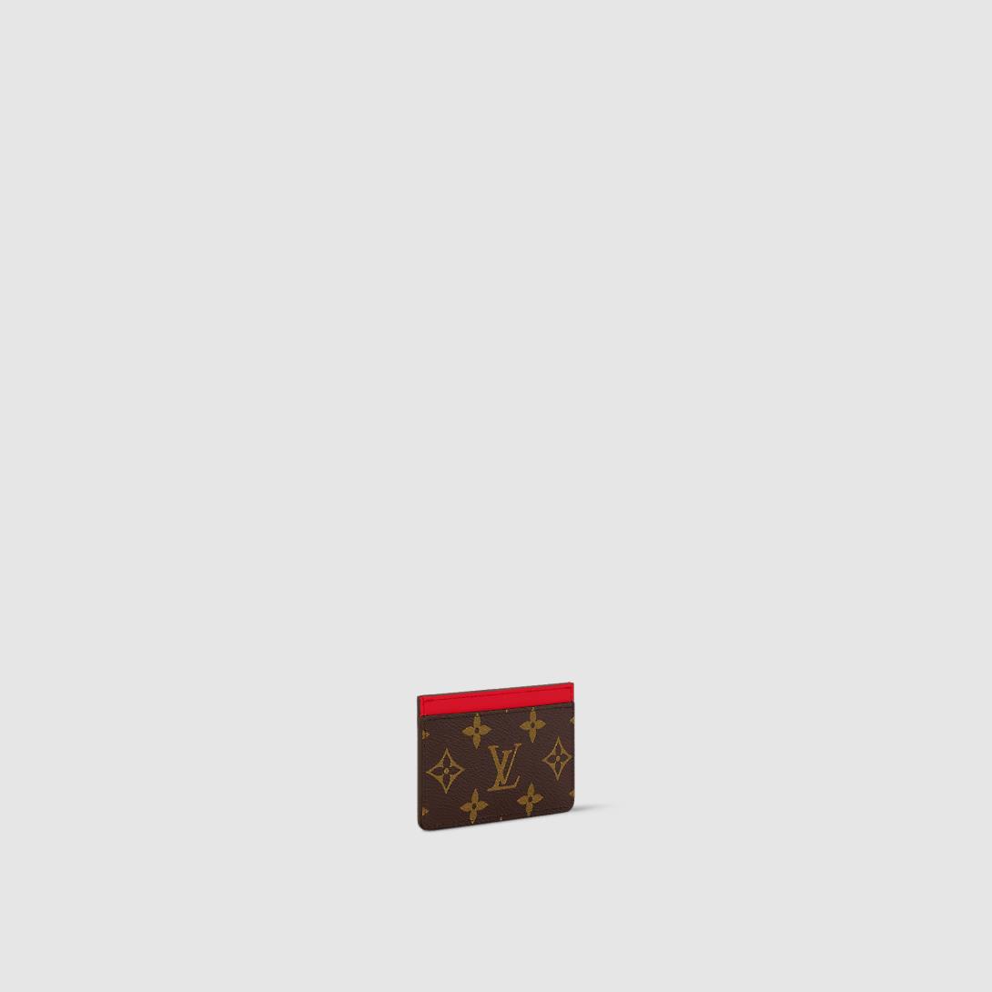 Ví Louis Vuitton Porte Cartes Simple Pm Monogram Macassar Nữ Đỏ